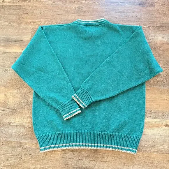 Vintage Par Four Golf Novelty Sweater Medium Ramie Knit 90s